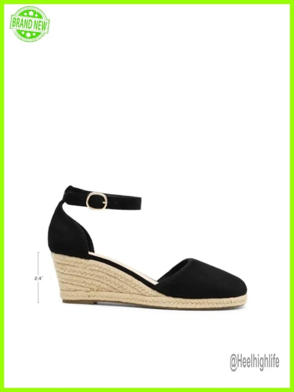 Espadrilles Platform Wedge Sandals with Ankle Strap Faux Suede Closed Toe